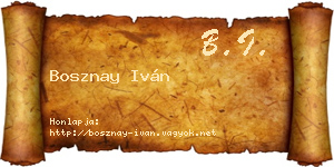 Bosznay Iván névjegykártya
