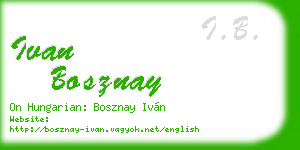 ivan bosznay business card